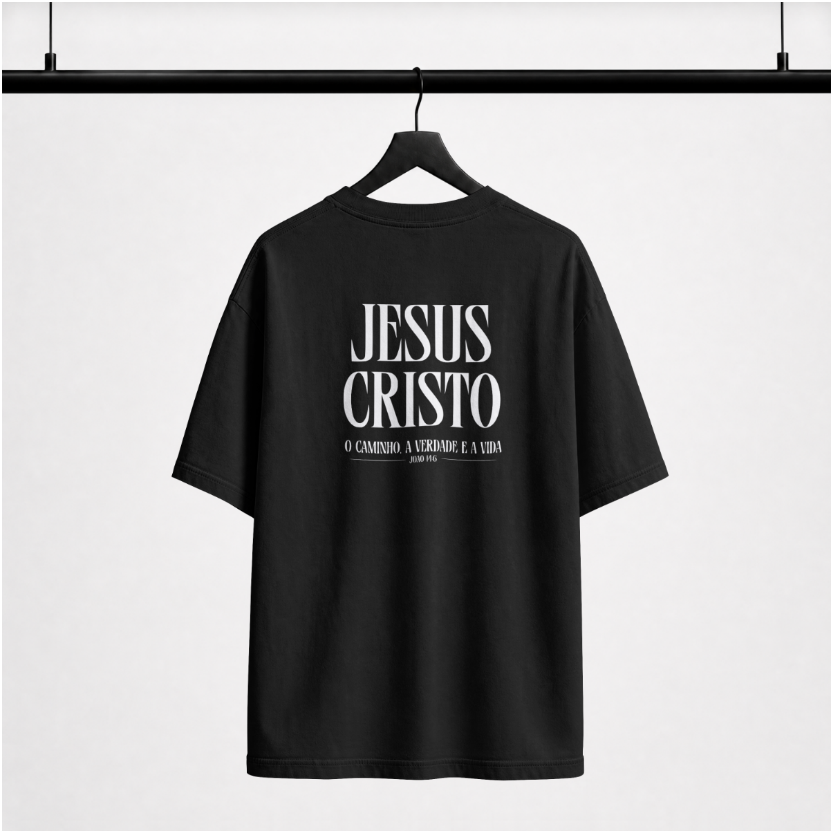 Camiseta Oversized Jesus Cristo — Preta